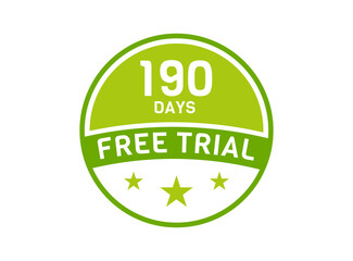 190 days free trial. 190 day Free trial badges