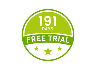 191 days free trial. 191 day Free trial badges