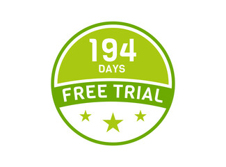194 days free trial. 194 day Free trial badges
