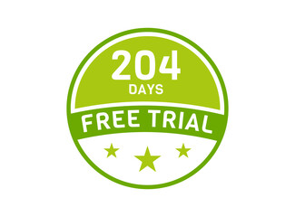 204 days free trial. 204 day Free trial badges