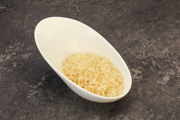 Raw basmati rice in the bowl