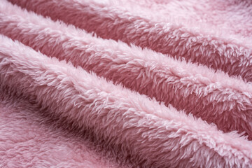 Fototapeta na wymiar Autumn and winter coral fleece fabric