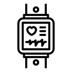 Smartwatch icon. Outline smartwatch vector icon for web design isolated on white background