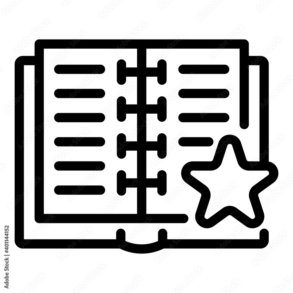 Poster notebook bookmark icon. outline notebook bookmark vector icon for web design isolated on white backg