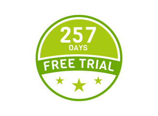 257 days free trial. 257 day Free trial badges