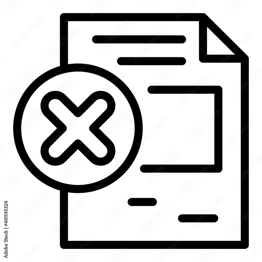 Poster control rejected icon. outline control rejected vector icon for web design isolated on white backgro
