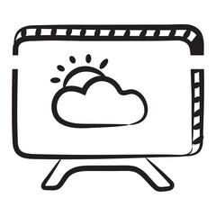 
A doodle linear style icon of weather forecast 
