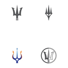 Set Trident Logo Template vector icon