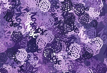 Light Purple vector backdrop with memphis shapes.