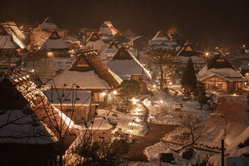 京都府 美山かやぶきの里 雪灯廊 ライトアップ
