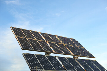 Detail of Solar cells over blue sky