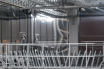 rack for dishes in the dishwasher, close-up