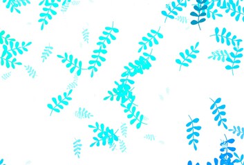 Light Green vector doodle pattern with leaves.