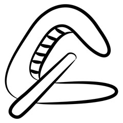 
Percussion equipment, doodle icon of triangle instrument 
