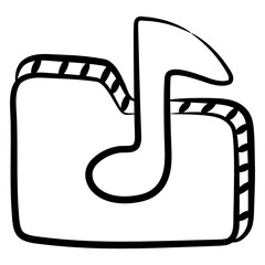 
Hand drawn icon of music folder 
