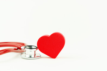stethoscope and heart, a concept of heart treatment