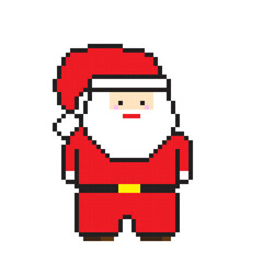 Santa Claus pixel art. Vector picture.