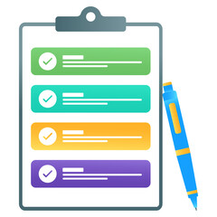 Fototapeta premium Tick mark on a paper, checklist vector design 