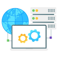 
Flat gradient conceptual icon of dns management in editable graphic visual
