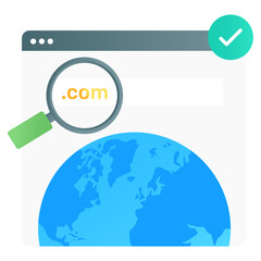 
Conceptual icon of domain registration in gradient style
