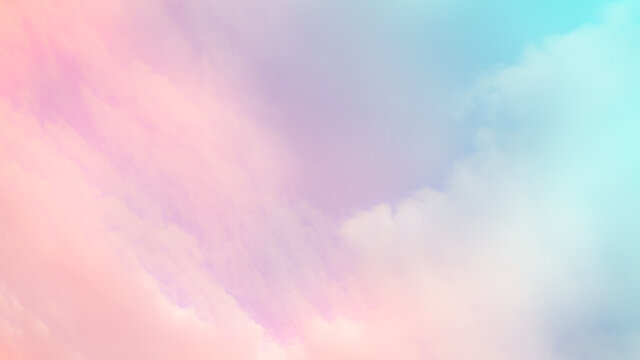 Cloud Sky Pastel Background,Rainbow Pink Blue Colorful Gradation Sky Abstract Texture,Gradient Smooth wallpaper Sunny Freedom Tranquil Design,Spring Summer Backdrop,Sweet Pattern Nature Environment.