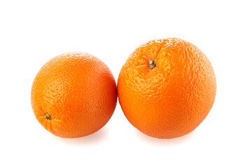 Fresh fruits: Oranges isolated on the white background, macro close up