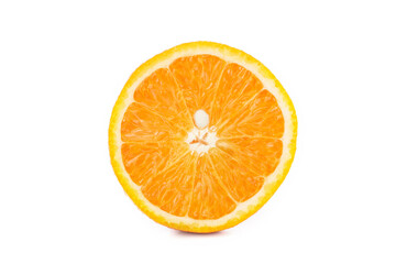 Fresh fruit: Orange isolated on the white background, macro close up