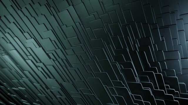 simple geometric background with black plates flashing like multicolored neon lights, looping smooth animation in 4k. Creative colorful background. VJ loop.