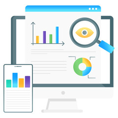 Obraz premium Online productivity with business analytics, gradient vector of traffic monitoring 