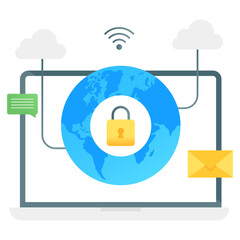 
Network security  vector, editable gradient style 
