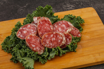 Iberian pork Fuet sausage slices
