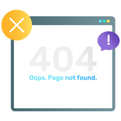 
Webpage not found, gradient vector design of error 404
