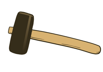 Illustration of a hammer. Vector illustration on white background.