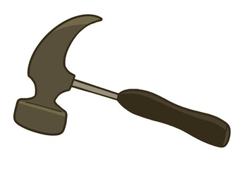 Illustration of a hammer. Vector illustration on white background.