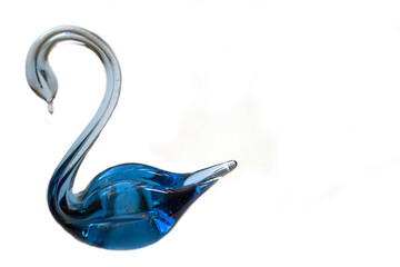 Crystal swan on a white background.