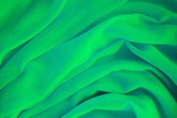 Green fabric or luxury silk satin for background.