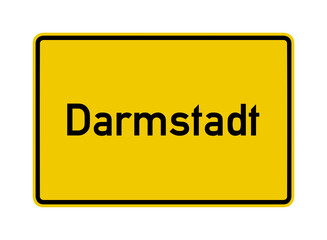 Darmstadt city limits road sign in Germany	