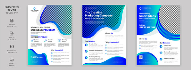 Corporate Business Flyer Template, simple style and modern layout