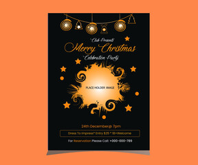 Stylish Merry Christmas Flyer Design