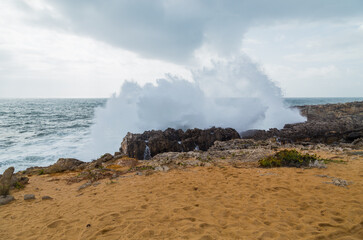 Fototapeta na wymiar Cliffs at Boca do Inferno
