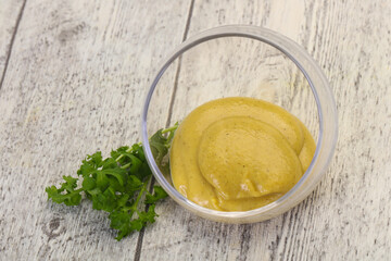 Mustard sauce in the bowl