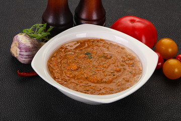 Famous Spanish gazpacho tomato soup