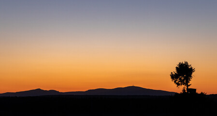 Der Brocken Harz Sonnenuntergang 