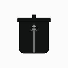 kitchen flour pot icon on white background
