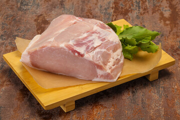 Raw pork meat piece for cooking