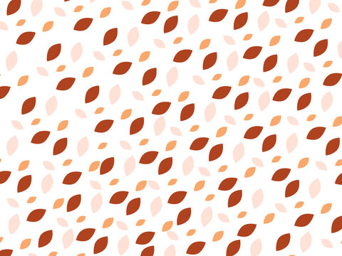 Seamless Leaf Pattern with Orange and Brown Spots