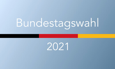 Bundestagswahl 2021 illustration. Federal election banner with symbolic colors of the German flag.