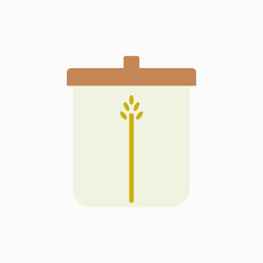 kitchen flour pot icon on white background