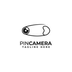 camera, lens, pin, creative photography logo vector design