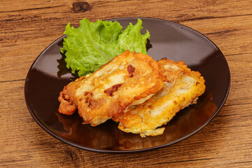 Roasted cod fish in bread